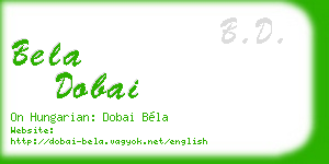 bela dobai business card
